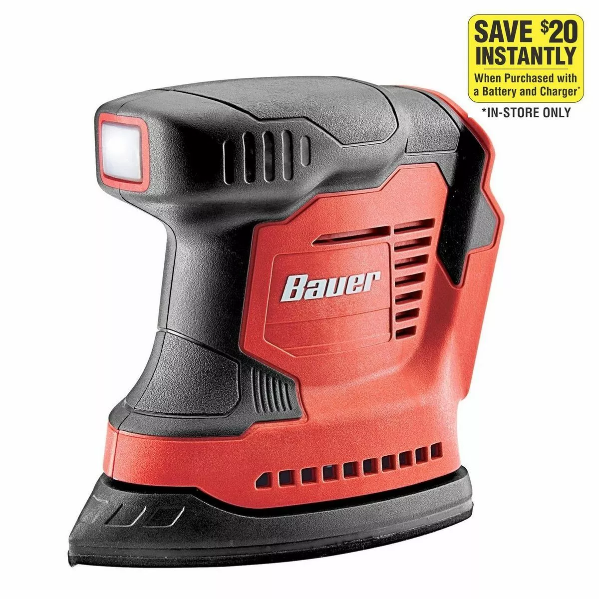BAUER 20V Cordless Corner/Detail Sander – Tool Only 2 BAUER 20V Cordless Corner/Detail Sander – Tool Only - Image 2