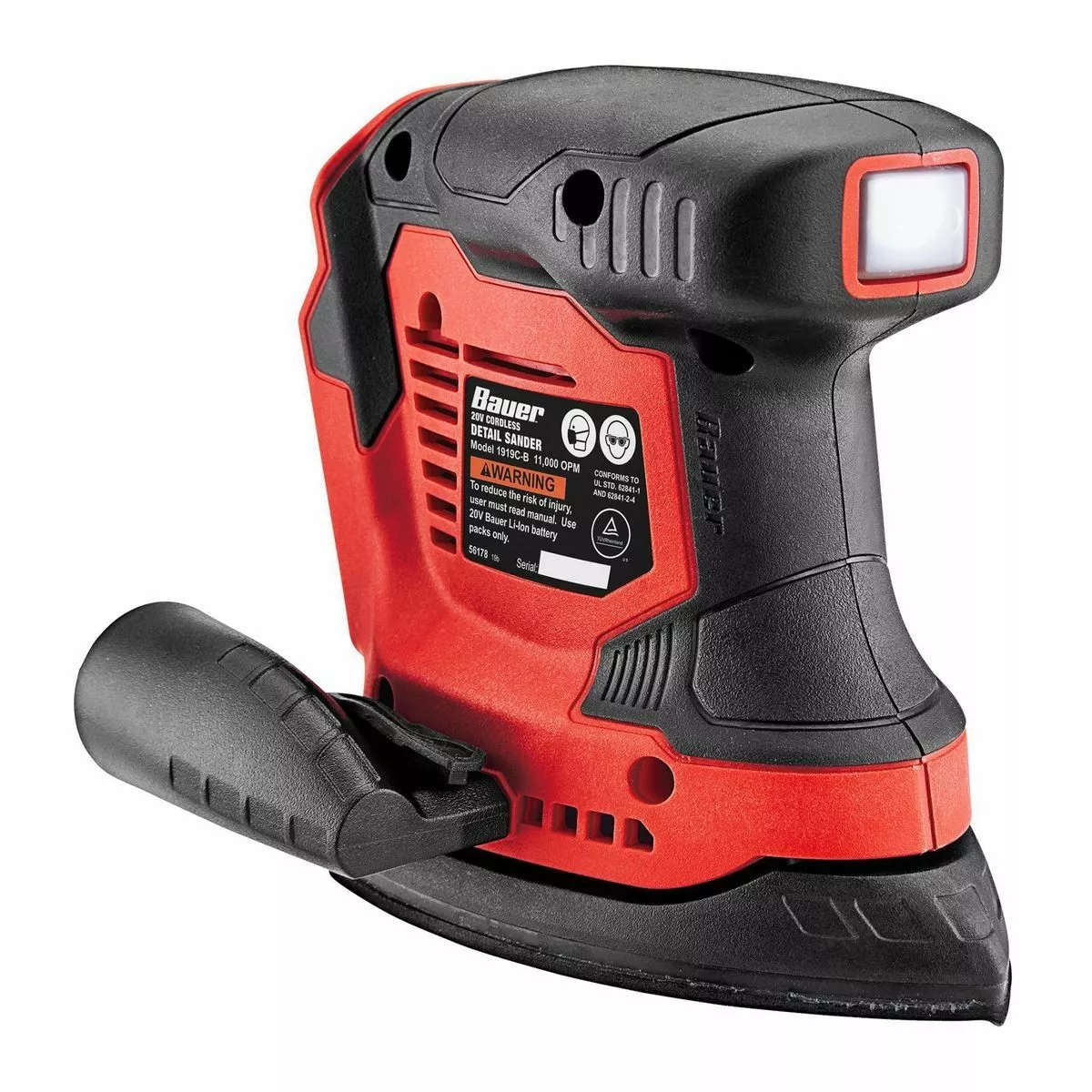 BAUER 20V Cordless Corner/Detail Sander – Tool Only 8 BAUER 20V Cordless Corner/Detail Sander – Tool Only - Image 8