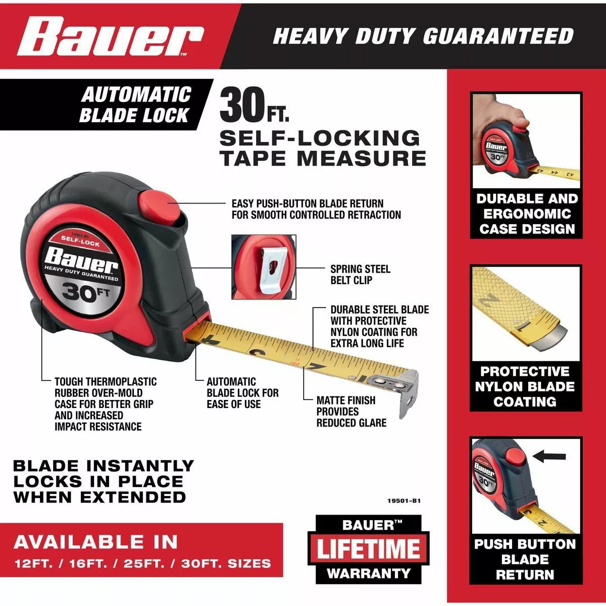 BAUER 30 ft. Self-Locking Tape Measure 3 BAUER 30 ft. Self-Locking Tape Measure - Image 3