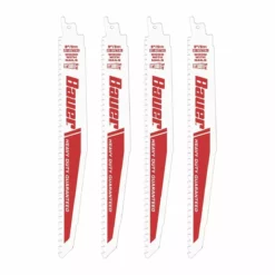 BAUER 9 in. 5 TPI Demolition Duty Reciprocating Saw Blades, 4 Pk.