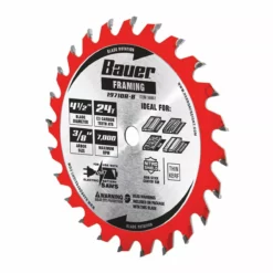 BAUER 4-1/2 in. , 24T Framing Circular Saw Blade 6 BAUER 4-1/2 in. , 24T Framing Circular Saw Blade -Bauer Popular Store 56661 W4