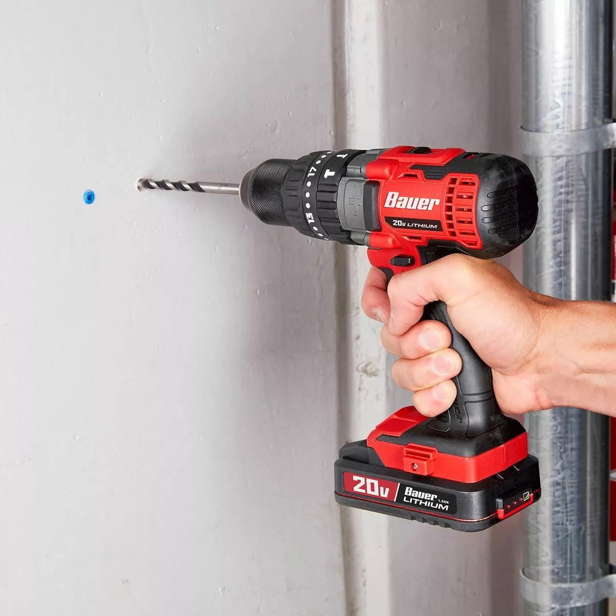 BAUER 20V Cordless 1/2 in. Variable Speed Hammer Drill/Driver - Tool Only 7 BAUER 20V Cordless 1/2 in. Variable Speed Hammer Drill/Driver - Tool Only - Image 7