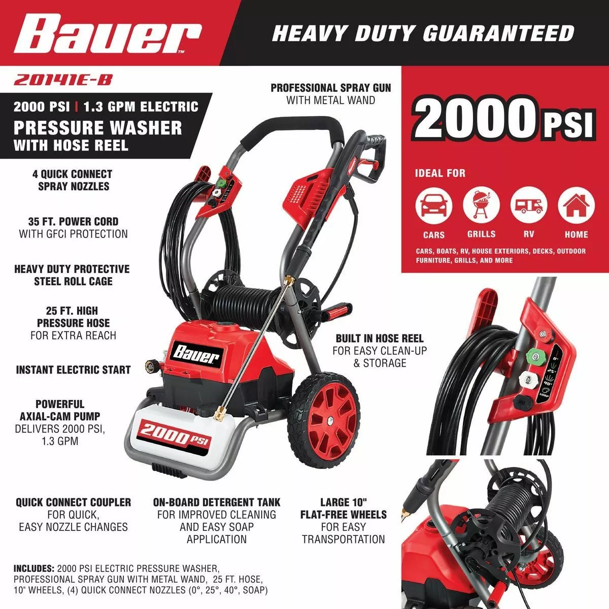 BAUER 2000 PSI Max Performance Electric Pressure Washer 4 BAUER 2000 PSI Max Performance Electric Pressure Washer - Image 4