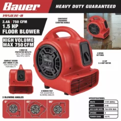 BAUER 750 CFM 1/5 HP Floor Blower -Bauer Popular Store 56912 W2SS