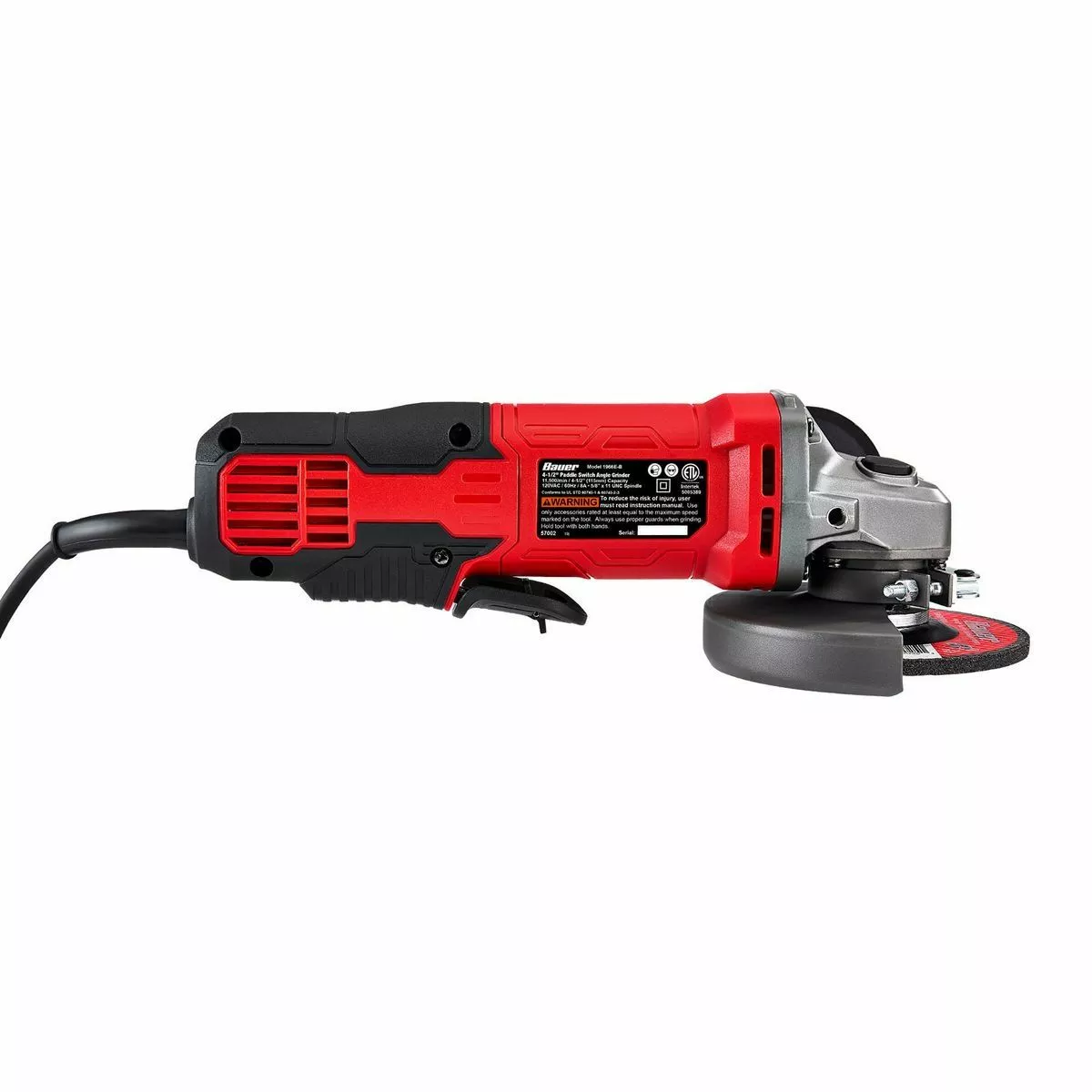 BAUER 8 Amp 4-1/2 in. Paddle Switch Angle Grinder 6 BAUER 8 Amp 4-1/2 in. Paddle Switch Angle Grinder - Image 6