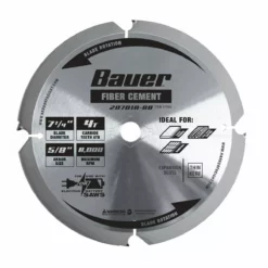 BAUER 7-1/4 in., 4T PCD Fiber Cement Circular Saw Blade