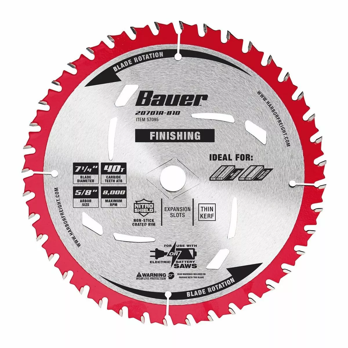 BAUER 7-1/4 in., 40T Finishing Circular Saw Blade 2 BAUER 7-1/4 in., 40T Finishing Circular Saw Blade - Image 2