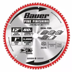 BAUER 12 in. 80T Fine Finishing Circular Saw Blade