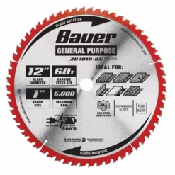 BAUER 12 in., 60T General Purpose Circular Saw Blade
