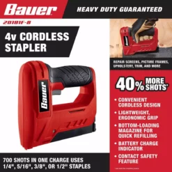 BAUER 4v Cordless Stapler 11 BAUER 4v Cordless Stapler -Bauer Popular Store 57241 W2SS