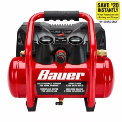 BAUER 1.6 Gallon 135 PSI 20V Brushless Cordless Air Compressor - Tool Only 14 BAUER 1.6 Gallon 135 PSI 20V Brushless Cordless Air Compressor - Tool Only -Bauer Popular Store 57394 W21