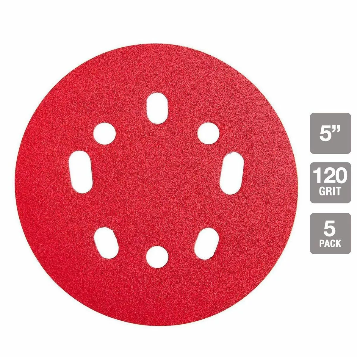 BAUER 5 in. 120 Grit Hook and Loop Universal Pattern Sanding Discs, 5 Pk. 2 BAUER 5 in. 120 Grit Hook and Loop Universal Pattern Sanding Discs, 5 Pk. - Image 2