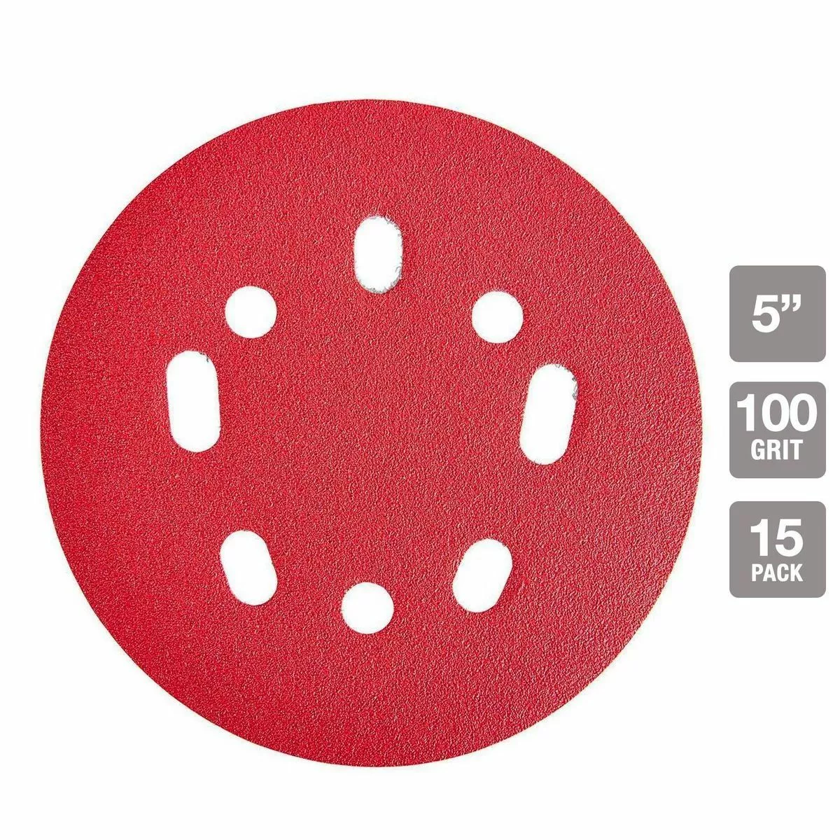BAUER 5 in. 100 Grit Hook and Loop Universal Pattern Sanding Discs, 15 Pk. 2 BAUER 5 in. 100 Grit Hook and Loop Universal Pattern Sanding Discs, 15 Pk. - Image 2