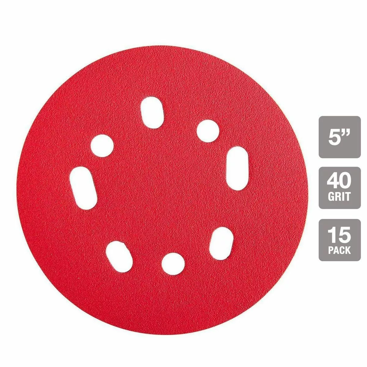 BAUER 5 in. 40 Grit Hook and Loop Universal Pattern Sanding Discs, 15 Pk. 2 BAUER 5 in. 40 Grit Hook and Loop Universal Pattern Sanding Discs, 15 Pk. - Image 2