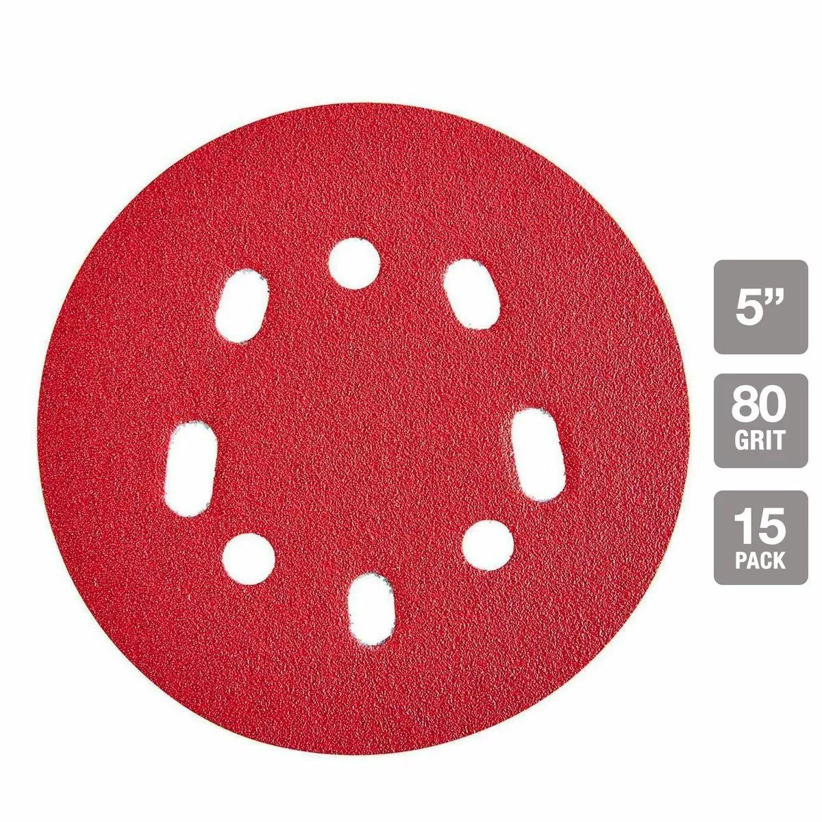 BAUER 5 in. 80 Grit Hook and Loop Universal Pattern Sanding Discs, 15 Pk. 2 BAUER 5 in. 80 Grit Hook and Loop Universal Pattern Sanding Discs, 15 Pk. - Image 2