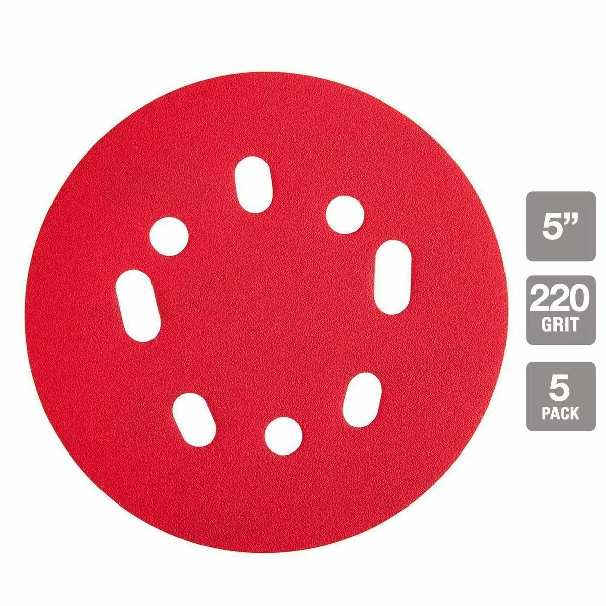 BAUER 5 in. 220 Grit Hook and Loop Universal Pattern Sanding Discs, 5 Pk. 2 BAUER 5 in. 220 Grit Hook and Loop Universal Pattern Sanding Discs, 5 Pk. - Image 2