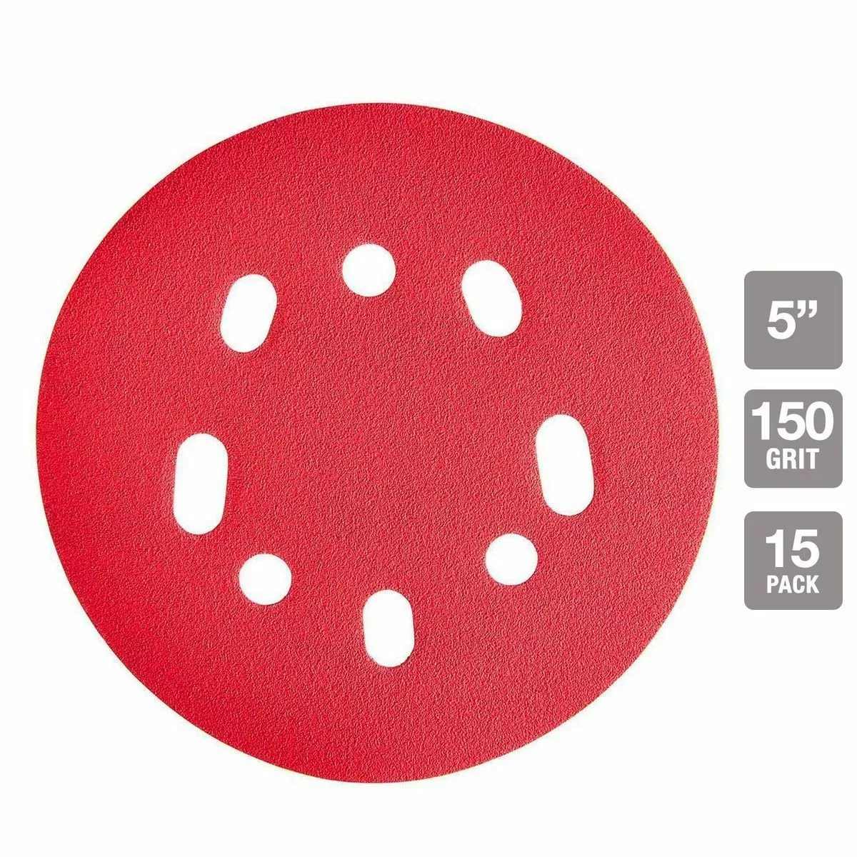 BAUER 5 in. 150 Grit Hook and Loop Universal Pattern Sanding Discs, 15 Pk. 2 BAUER 5 in. 150 Grit Hook and Loop Universal Pattern Sanding Discs, 15 Pk. - Image 2