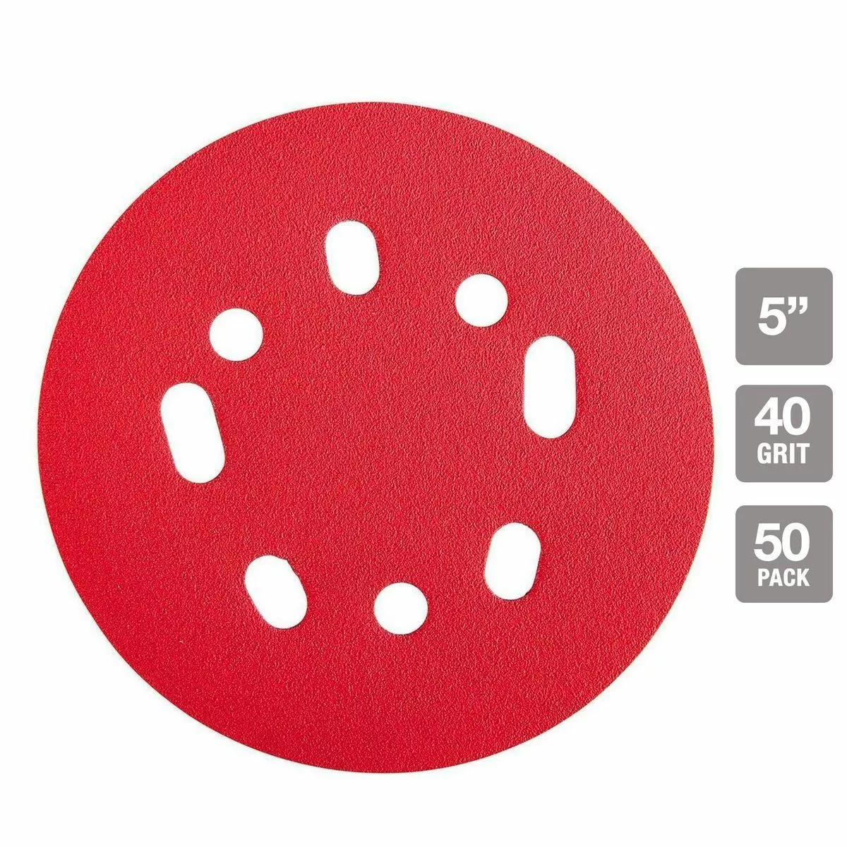 BAUER 5 in. 40 Grit Hook and Loop Universal Pattern Sanding Discs, 50 Pk. 2 BAUER 5 in. 40 Grit Hook and Loop Universal Pattern Sanding Discs, 50 Pk. - Image 2