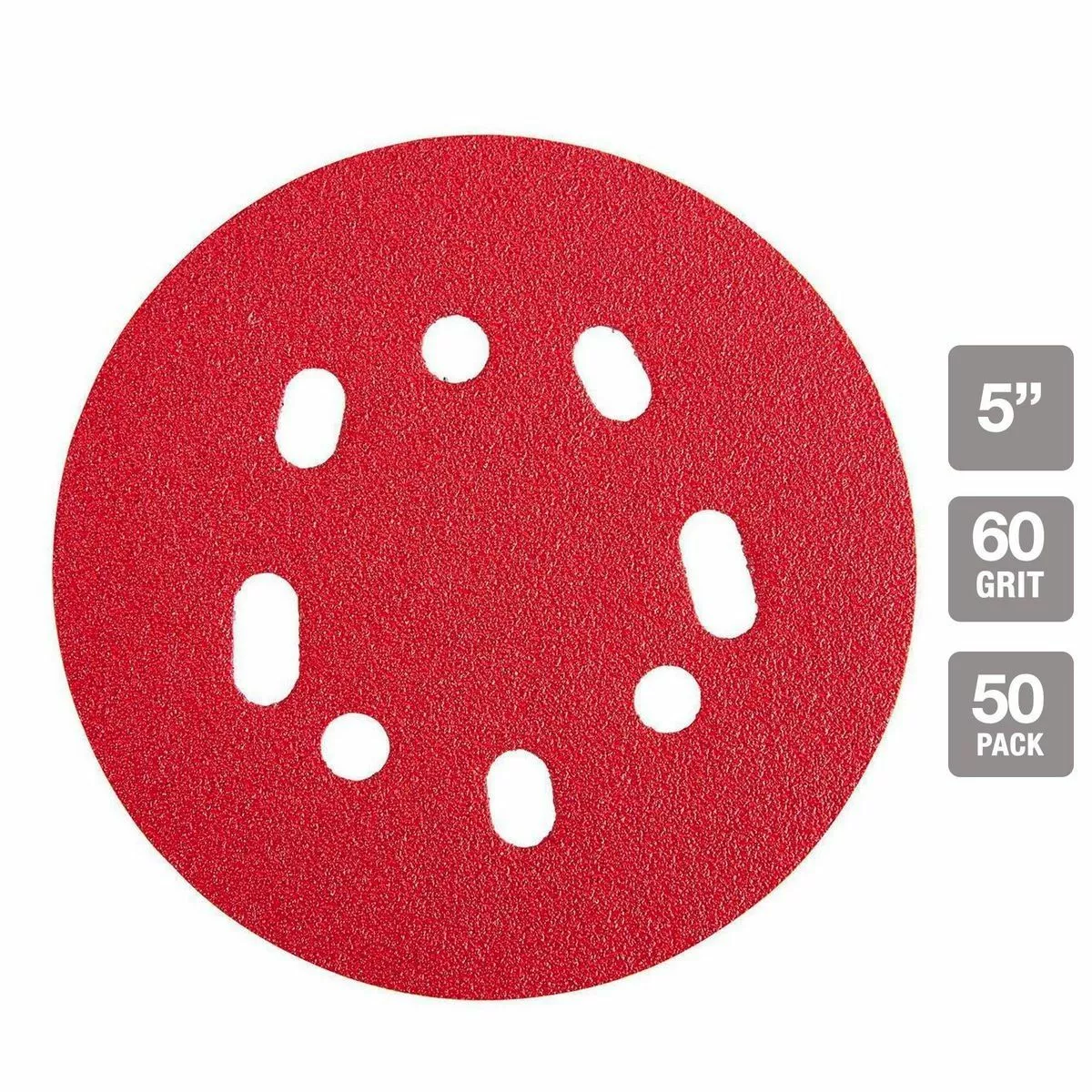 BAUER 5 in. 60 Grit Hook and Loop Universal Pattern Sanding Discs, 50 Pk. 2 BAUER 5 in. 60 Grit Hook and Loop Universal Pattern Sanding Discs, 50 Pk. - Image 2