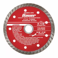 BAUER 4-1/2 in. Turbo Rim Wet or Dry Cut Diamond Saw Blade