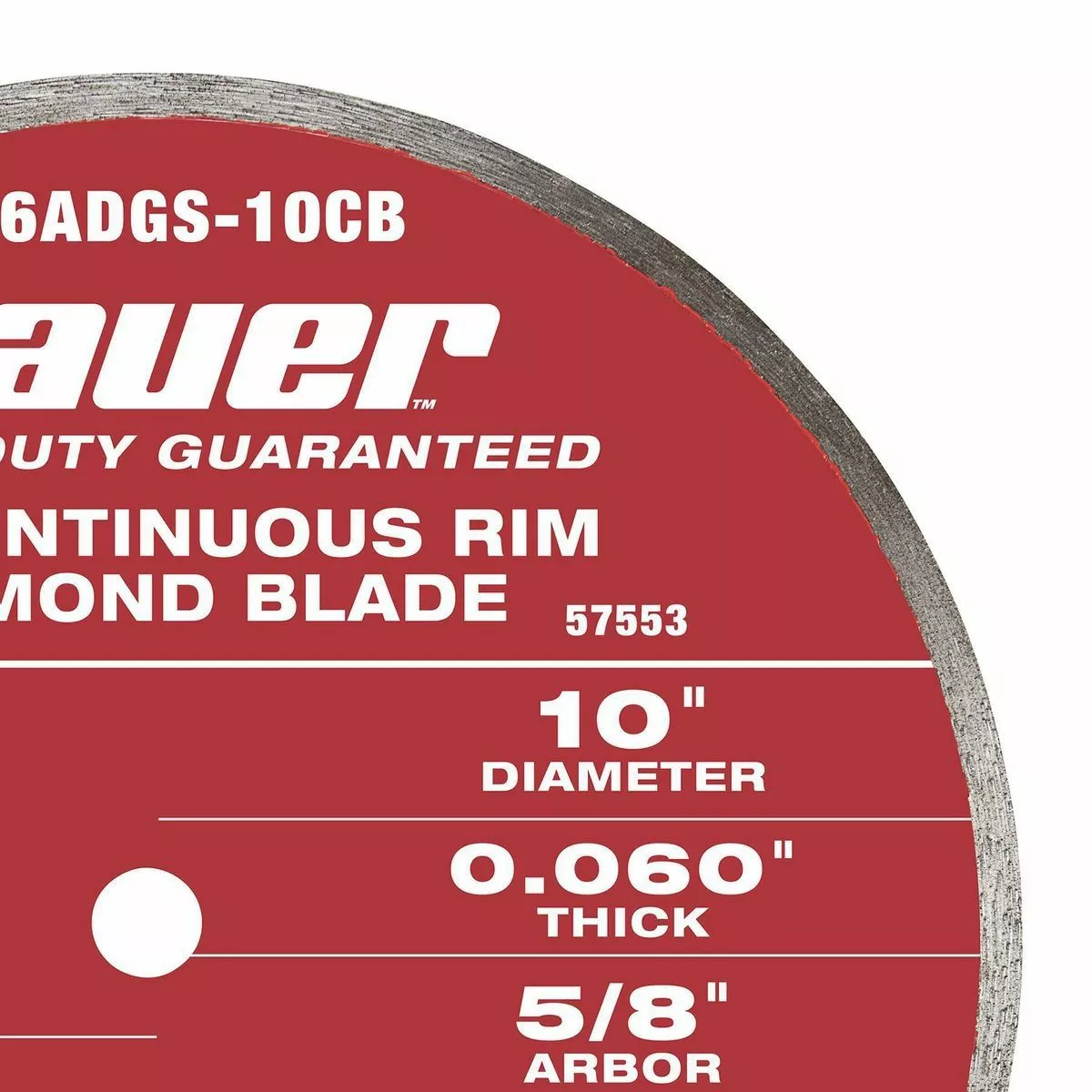 BAUER 10 in. Continuous Rim Wet Cut Diamond Saw Blade 3 BAUER 10 in. Continuous Rim Wet Cut Diamond Saw Blade - Image 3
