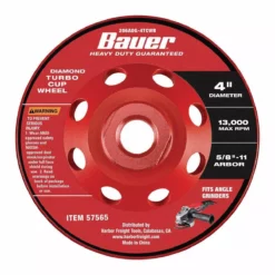 BAUER 4 in. Diamond Turbo Cup Wheel