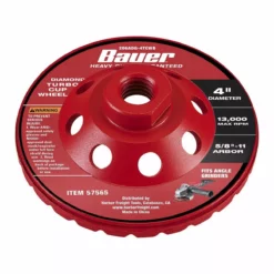 BAUER 4 in. Diamond Turbo Cup Wheel -Bauer Popular Store 57565 W6