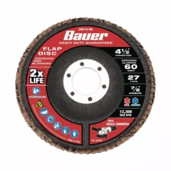 BAUER 4-1/2 in. x 7/8 in. 60-Grit Type 27 Flap Disc with Fiberglass Backing and Zirconia Grain