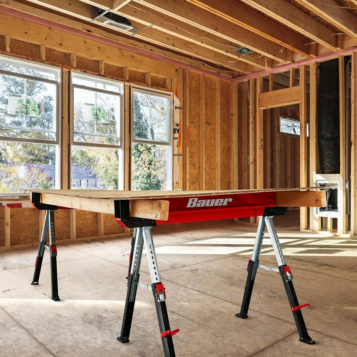 BAUER 32 in. Steel Adjustable Sawhorse, 1300 lb. Capacity 8 BAUER 32 in. Steel Adjustable Sawhorse, 1300 lb. Capacity - Image 8