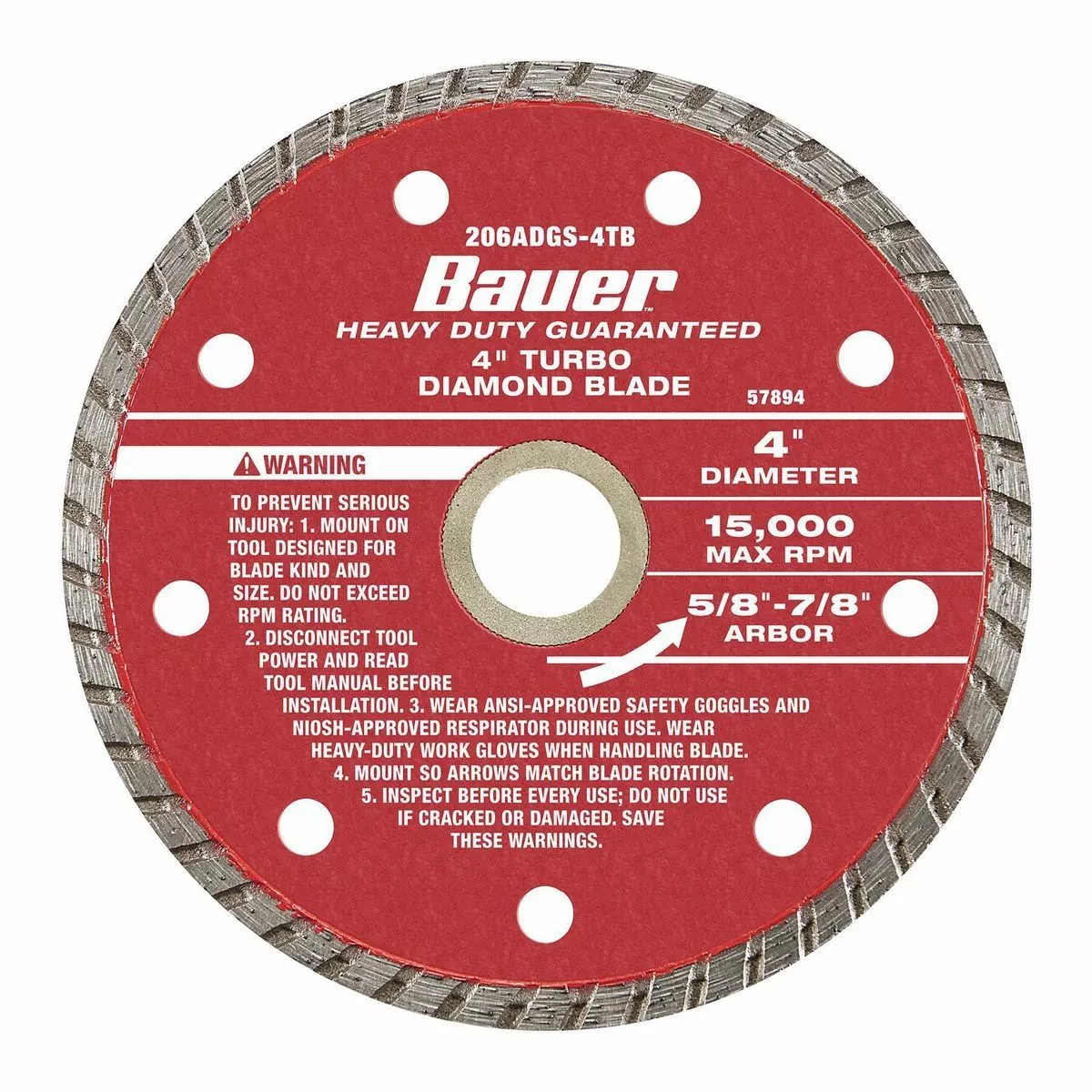 BAUER 4 in. Assorted Diamond Blades, 3 Pc. 5 BAUER 4 in. Assorted Diamond Blades, 3 Pc. - Image 5