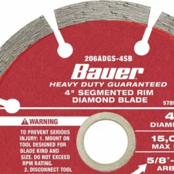 BAUER 4 in. Assorted Diamond Blades, 3 Pc. 15 BAUER 4 in. Assorted Diamond Blades, 3 Pc. -Bauer Popular Store 57887 W9