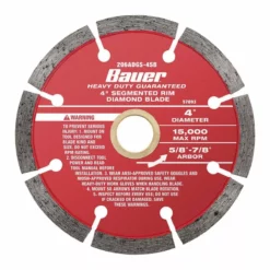 BAUER 4 in. Segmented Rim Wet or Dry Cut Diamond Saw Blade