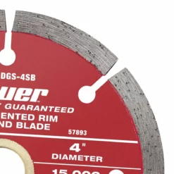 BAUER 4 in. Segmented Rim Wet or Dry Cut Diamond Saw Blade 7 BAUER 4 in. Segmented Rim Wet or Dry Cut Diamond Saw Blade -Bauer Popular Store 57893 W5