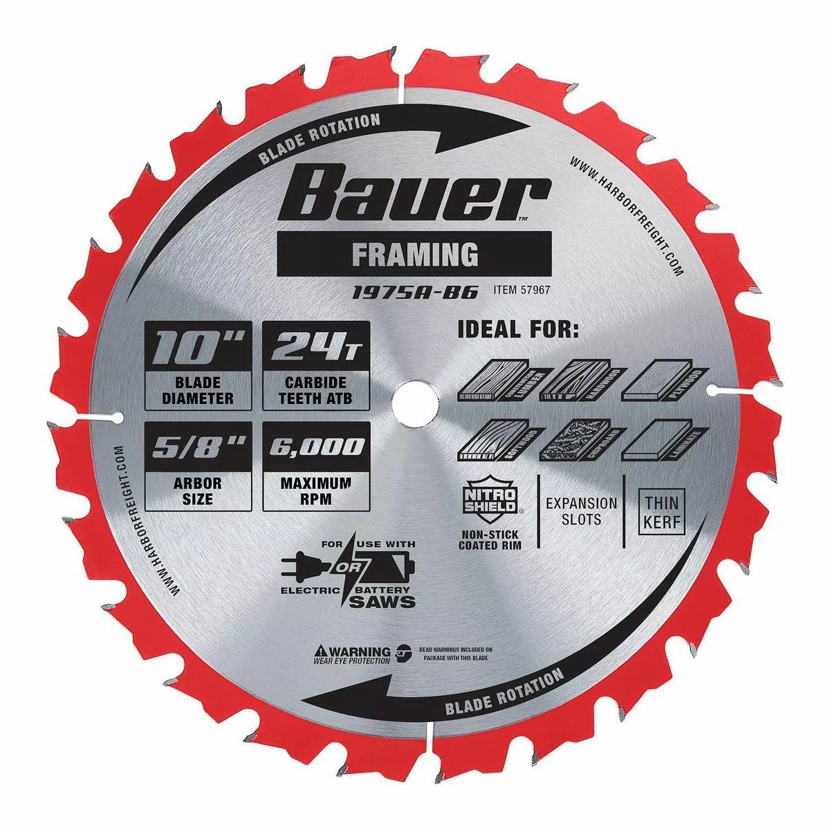 BAUER 10 in., 24T Framing Circular Saw Blade 2 BAUER 10 in., 24T Framing Circular Saw Blade - Image 2