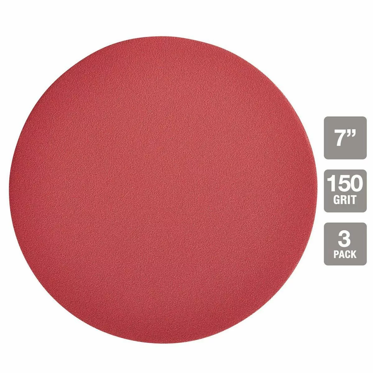 BAUER 7 in. 150 Grit Hook and Loop Sanding Discs, 3 Pk. 3 BAUER 7 in. 150 Grit Hook and Loop Sanding Discs, 3 Pk. - Image 3