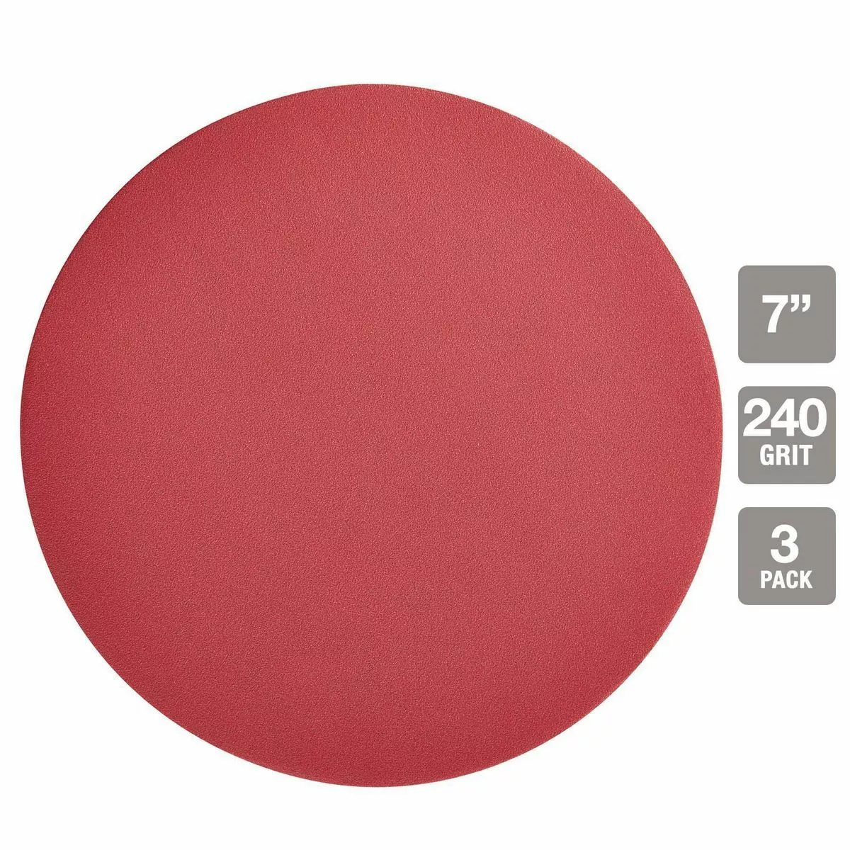 BAUER 7 in. 240 Grit Hook and Loop Sanding Discs, 3 Pk. 3 BAUER 7 in. 240 Grit Hook and Loop Sanding Discs, 3 Pk. - Image 3