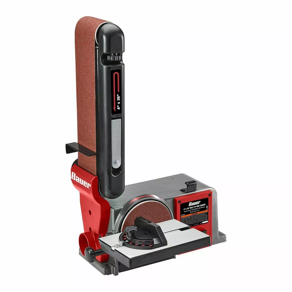 BAUER 4 in. x 36 in. Belt and 6 in. Disc Sander 5 BAUER 4 in. x 36 in. Belt and 6 in. Disc Sander - Image 5