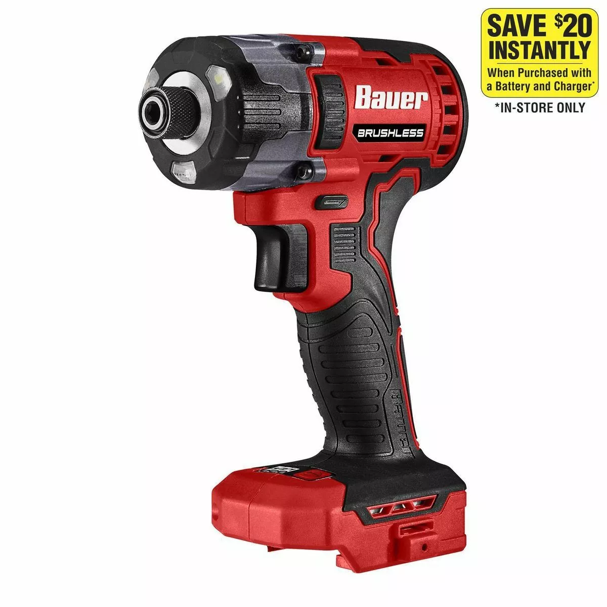 BAUER 20V Brushless Cordless 1/4 in. 3 Speed Hex Impact Driver - Tool Only 1 BAUER 20V Brushless Cordless 1/4 in. 3 Speed Hex Impact Driver - Tool Only