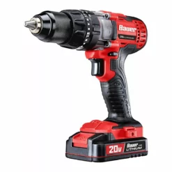 BAUER 20V Cordless 1/2 in. Variable Speed Hammer Drill/Driver Kit -Bauer Popular Store 63527 W5