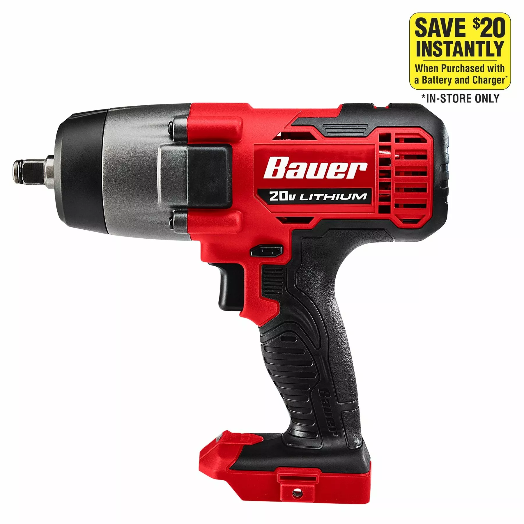 BAUER 20V Cordless 1/2 in. Impact Wrench - Tool Only 2 BAUER 20V Cordless 1/2 in. Impact Wrench - Tool Only - Image 2