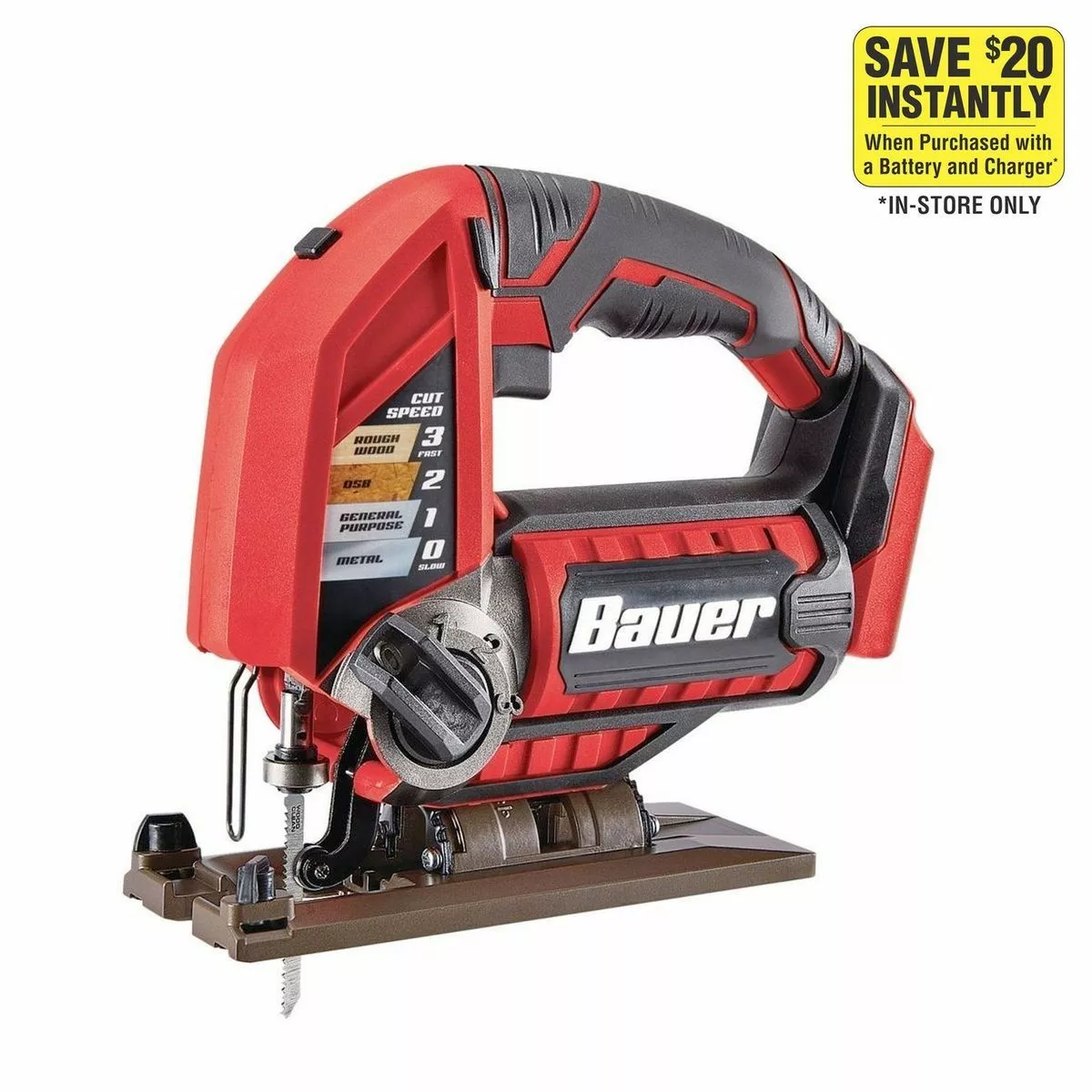 BAUER 20v Cordless Variable Speed Jig Saw - Tool Only 2 BAUER 20v Cordless Variable Speed Jig Saw - Tool Only - Image 2