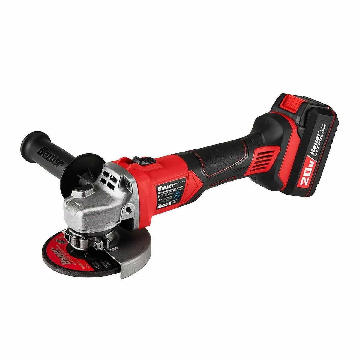BAUER 20V Cordless 4-1/2 in. Slide Switch Angle Grinder - Tool Only 6 BAUER 20V Cordless 4-1/2 in. Slide Switch Angle Grinder - Tool Only - Image 6