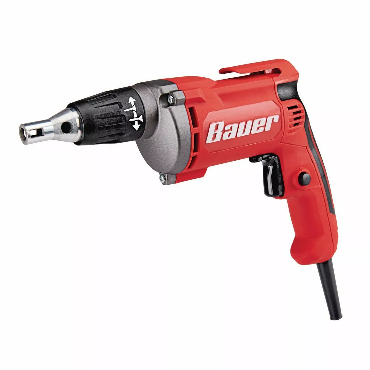 BAUER 5 Amp Variable Speed Drywall Screwdriver with Adjustable Nosepiece 1 BAUER 5 Amp Variable Speed Drywall Screwdriver with Adjustable Nosepiece