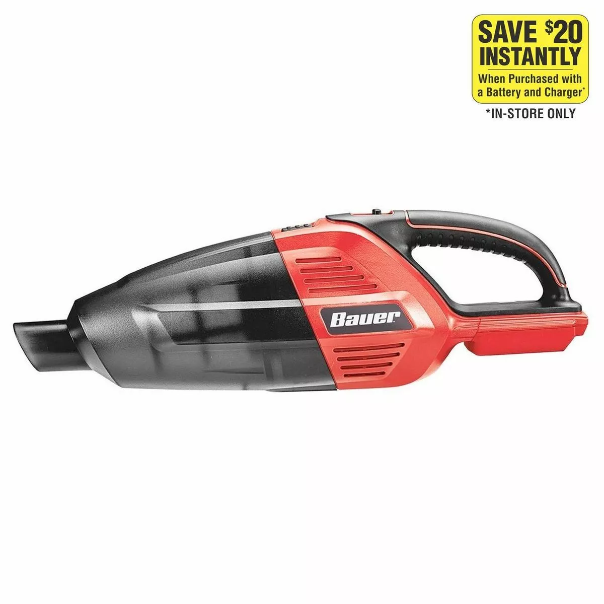 BAUER 20v Cordless Hand Vacuum with Floor and Crevice Tools – Tool Only 2 BAUER 20v Cordless Hand Vacuum with Floor and Crevice Tools – Tool Only - Image 2