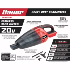 BAUER 20v Cordless Hand Vacuum with Floor and Crevice Tools – Tool Only 19 BAUER 20v Cordless Hand Vacuum with Floor and Crevice Tools – Tool Only -Bauer Popular Store 64148 W2SS