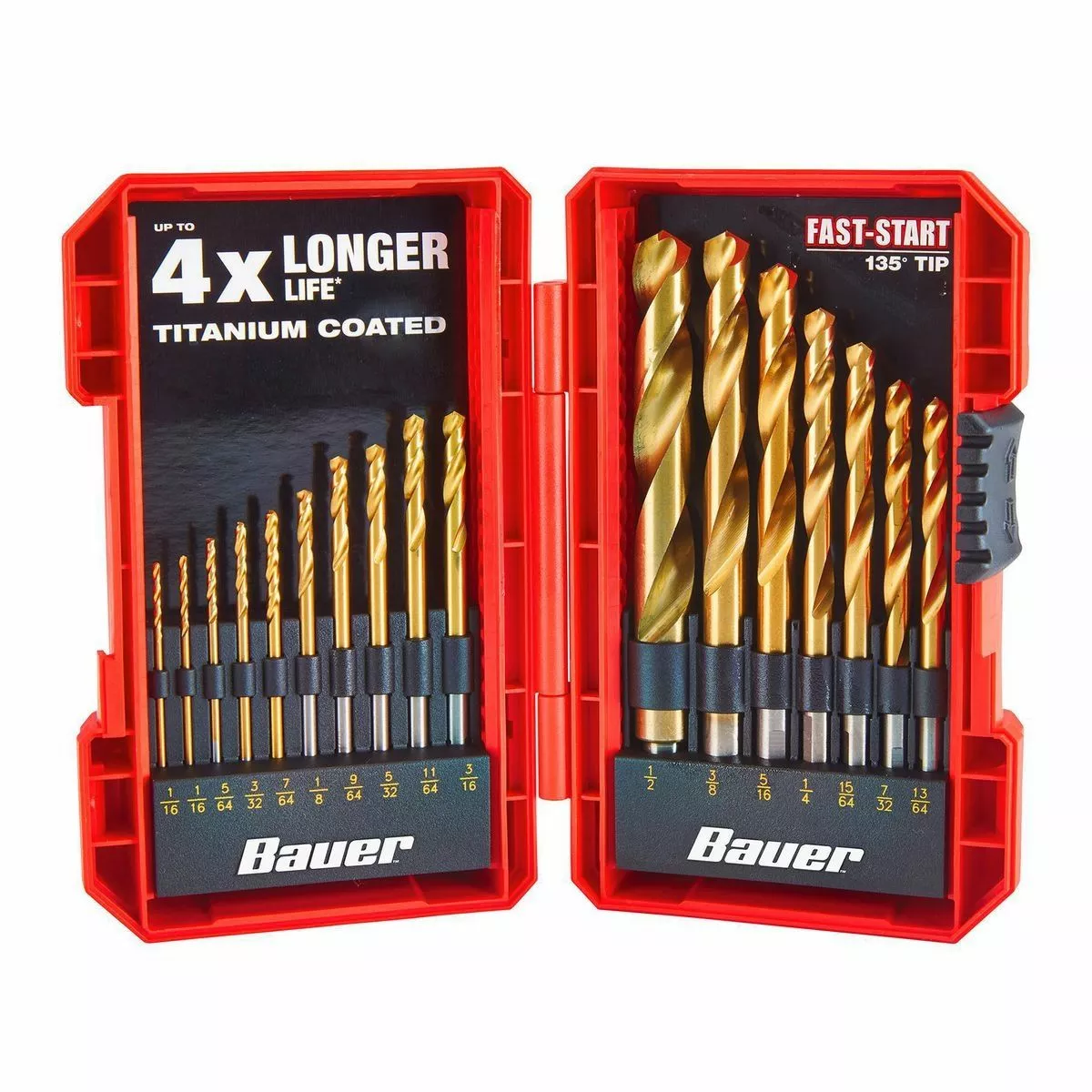 BAUER Titanium Drill Bit Set, 17 Pc. 2 BAUER Titanium Drill Bit Set, 17 Pc. - Image 2