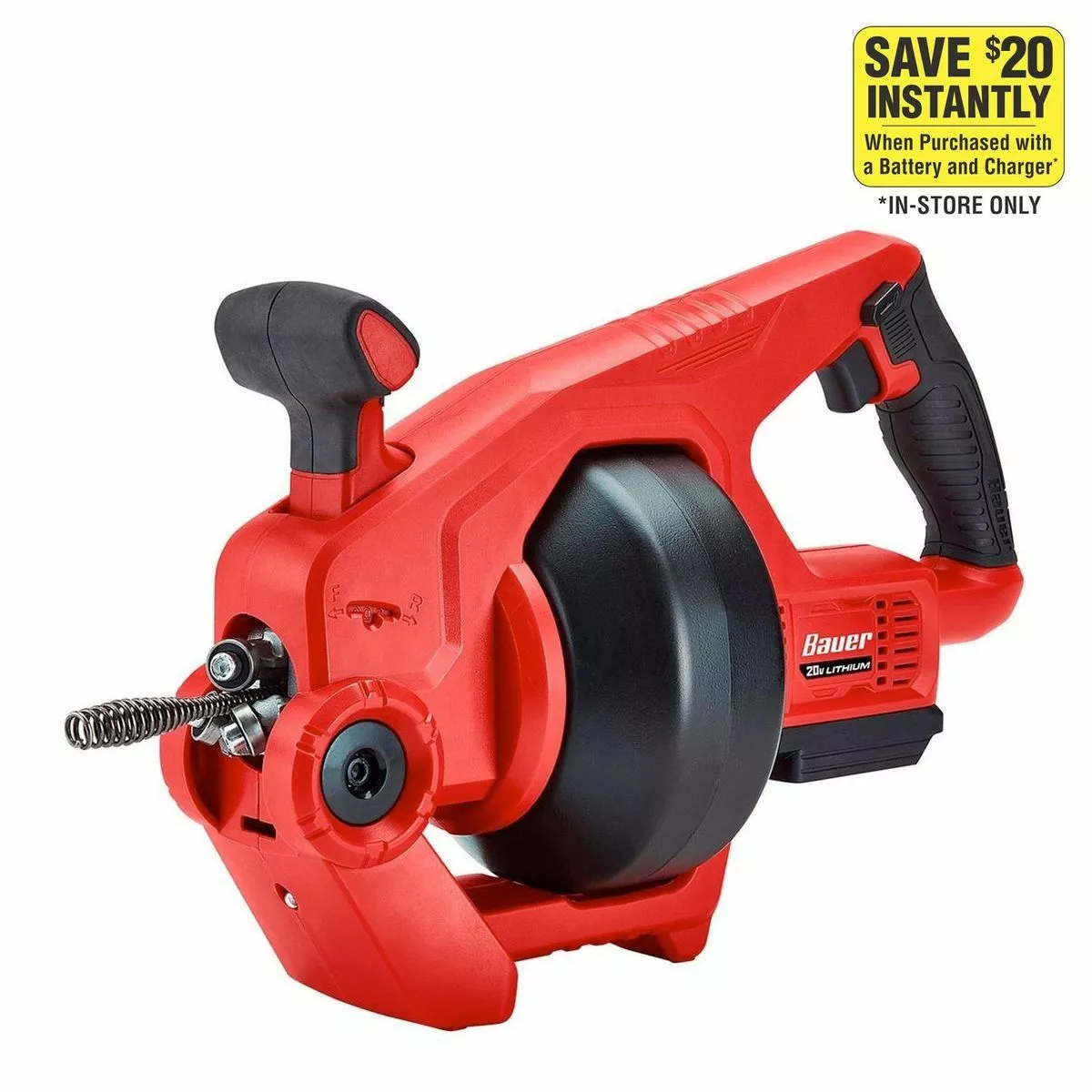 BAUER 20V Cordless Auto-Feed Drain Cleaner - Tool Only 3 BAUER 20V Cordless Auto-Feed Drain Cleaner - Tool Only - Image 3