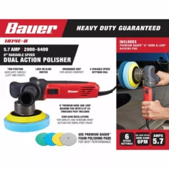 BAUER 5.7 6 in. Short-Throw Random Orbit DA Polisher/Sander -Bauer Popular Store 64528 W8