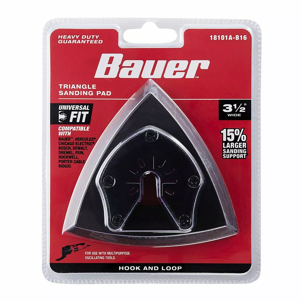 BAUER Universal Fit Triangle Sanding Pad for Oscillating Multi-tools with Hook & Loop 4 BAUER Universal Fit Triangle Sanding Pad for Oscillating Multi-tools with Hook & Loop - Image 4