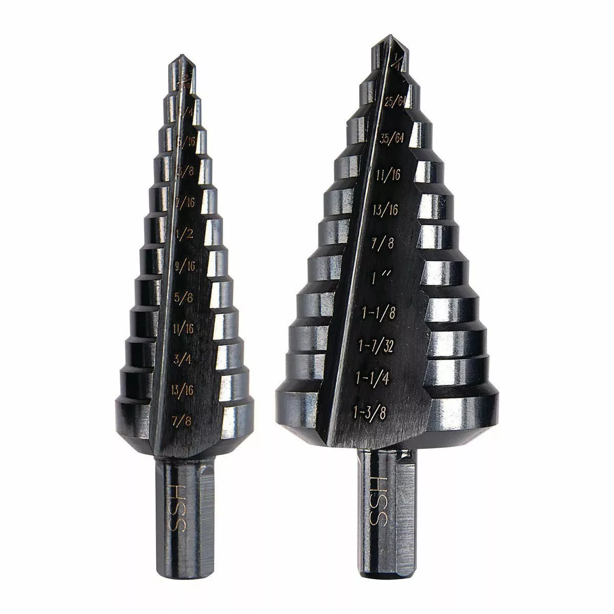 BAUER Black Oxide Step Drill Bit Set, 2 Pc. 1 BAUER Black Oxide Step Drill Bit Set, 2 Pc.